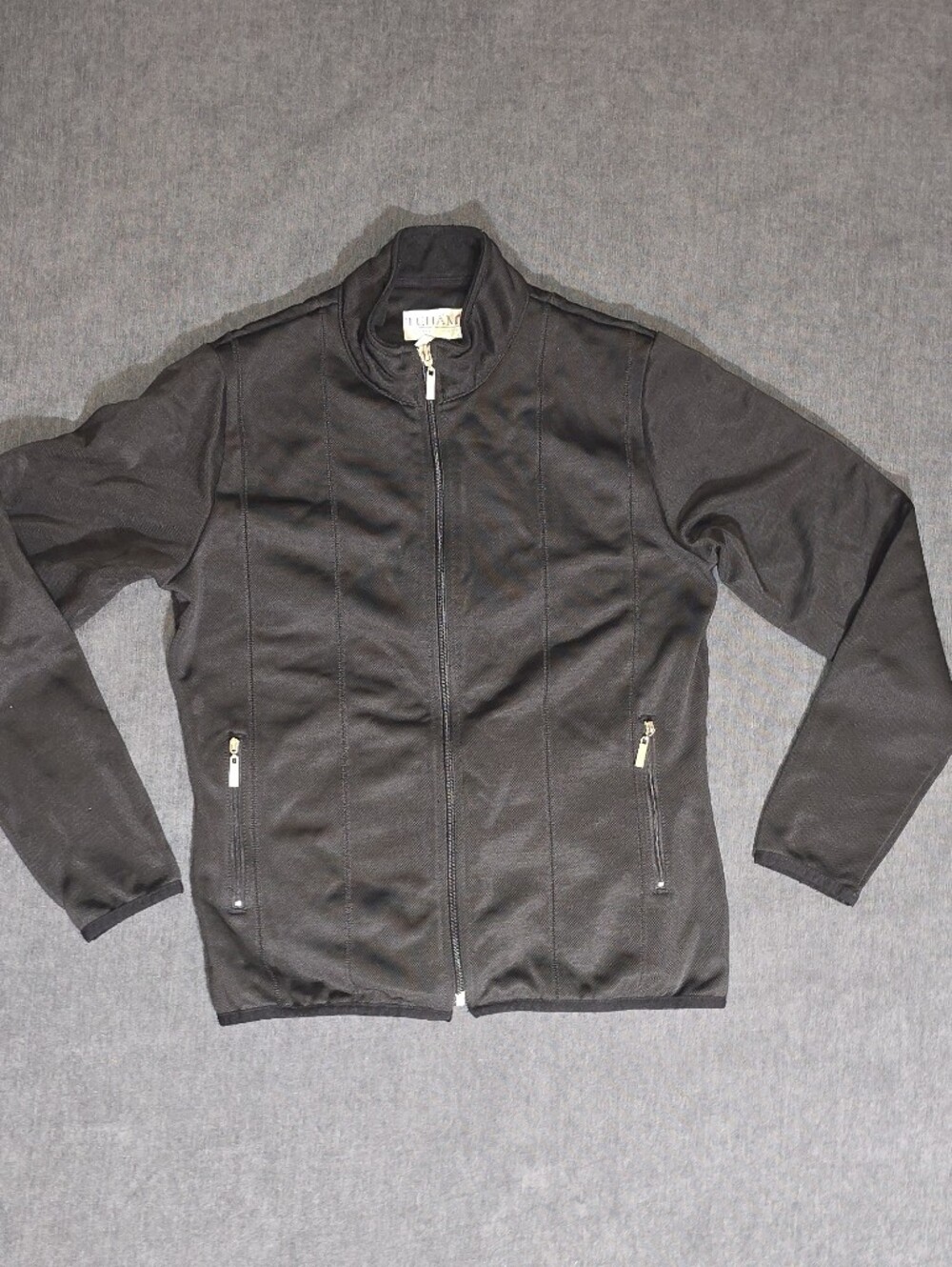 TEHAMA Black Fleece Lined Structured Jacket with Stand Collar